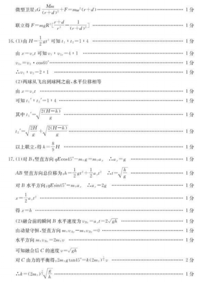 2026年山东德州优高联考高三11月期中物理试题带答案