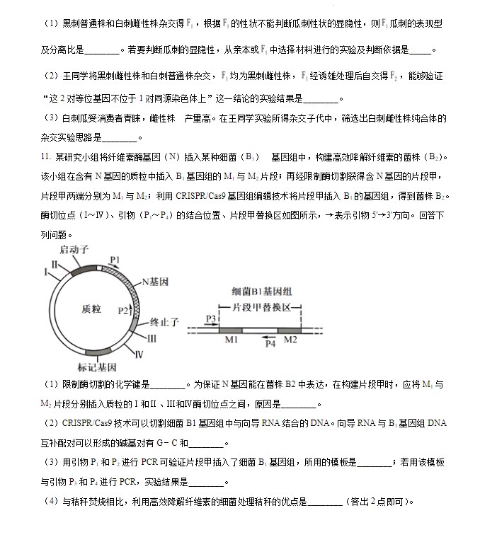 2026年高考新课标卷生物试题及答案