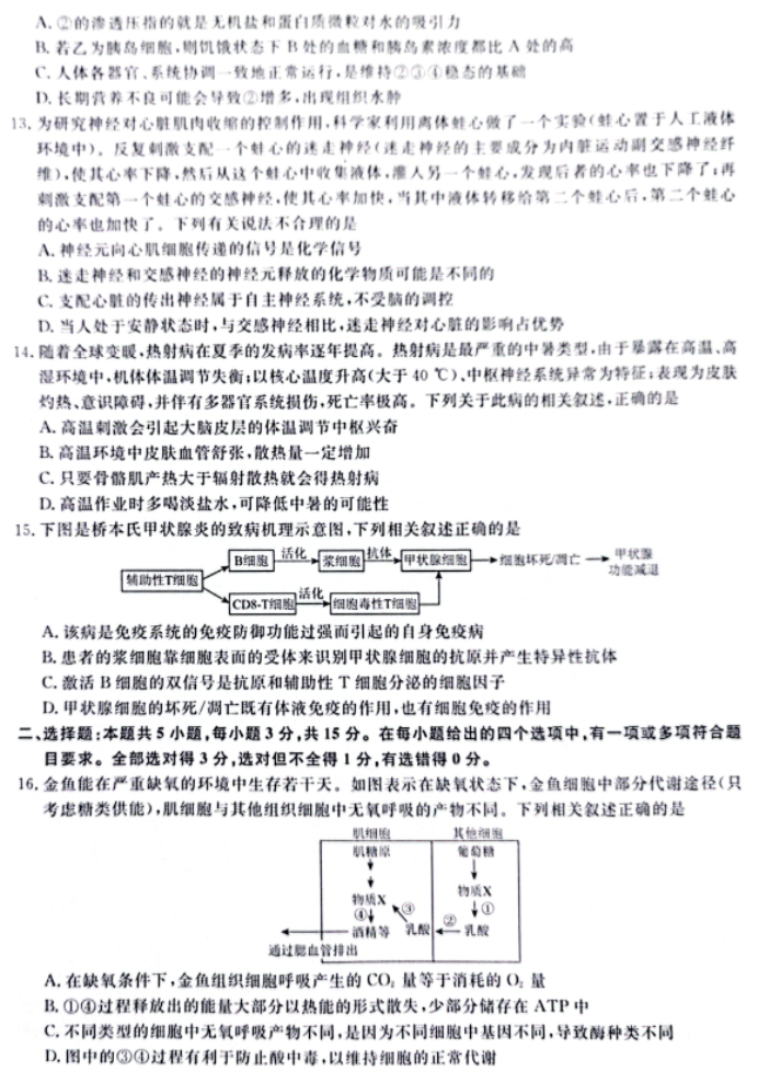 辽宁省名校联盟2026届高三12月联考生物真题与答案