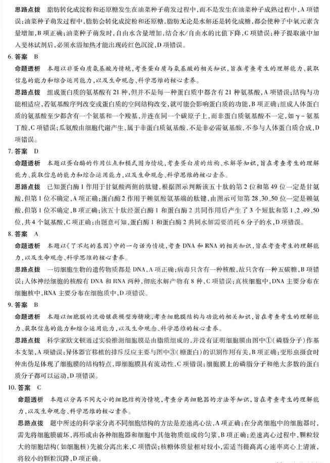 河南省天一大联考2026-2026学年(上)高一期中考生物试卷