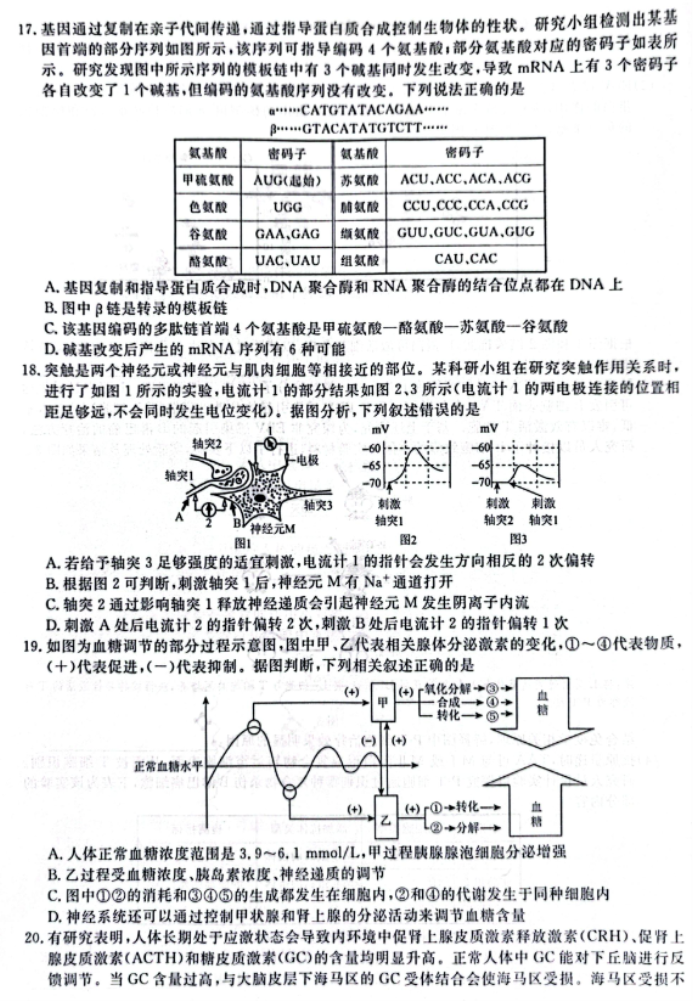 辽宁名校2026年高三12月份联考生物试卷以及答案