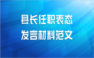 县长任职表态发言材料范文