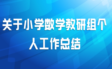 关于小学数学教研组个人工作总结