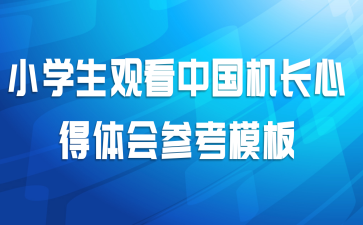 小学生观看中国机长心得体会参考模板