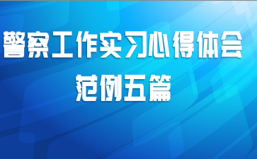 警察工作实习心得体会范例五篇
