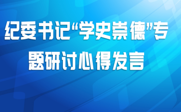 纪委书记“学史崇德”专题研讨心得发言