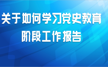 关于如何学习党史教育阶段工作报告