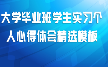 大学毕业班学生实习个人心得体会精选模板