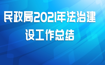民政局2021年法治建设工作总结