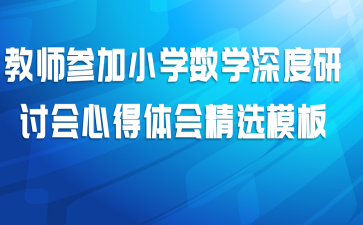 教师参加小学数学深度研讨会心得体会精选模板