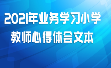 2021年业务学习小学教师心得体会文本