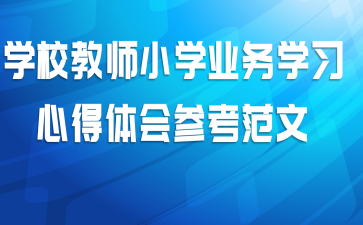 学校教师小学业务学习心得体会参考范文