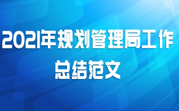 2021年规划管理局工作总结范文