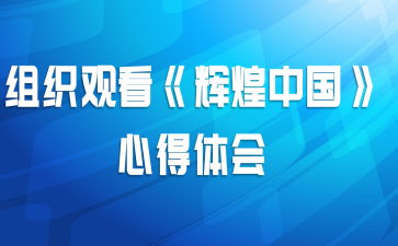 组织观看《辉煌中国》心得体会