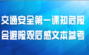 交通安全第一课知危险会避险观后感文本参考